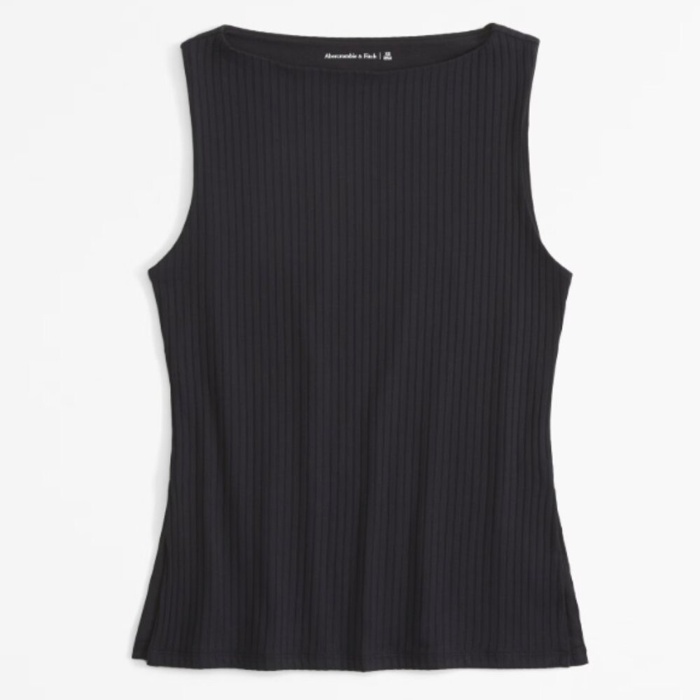 NWT Abercrombie & Fitch Long-Length Wide Rib Slash Top